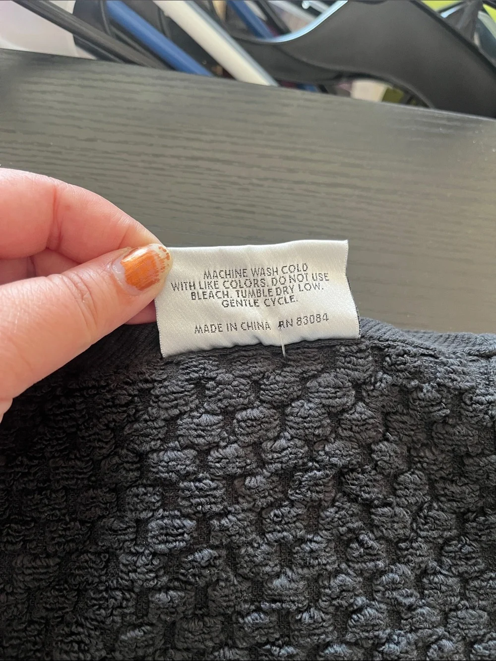 (NWT) Black Waffle-Hand Towel - 100% Cotton Set of 3